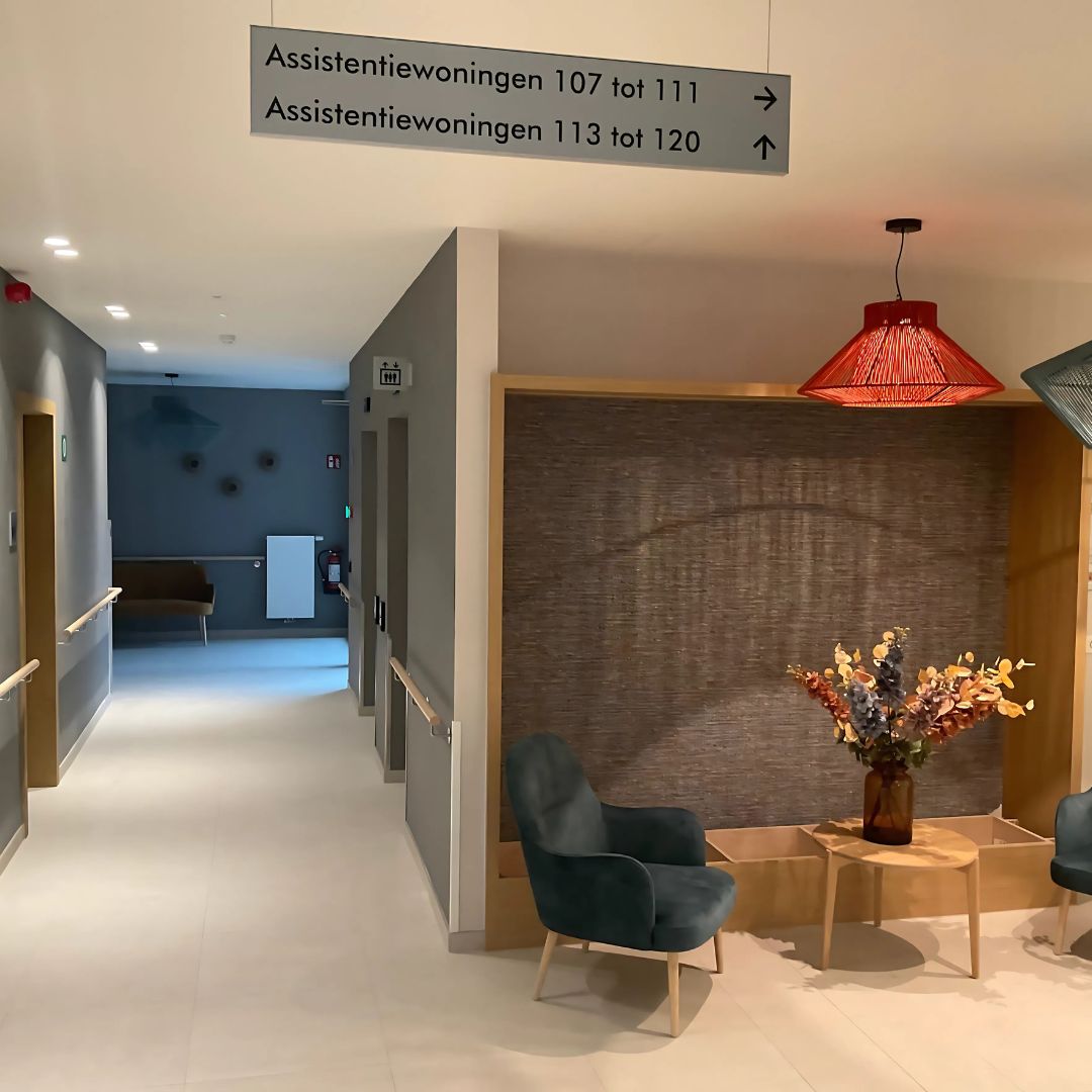 Interior signage made for Saffrou Residential care center in Oudenaarde